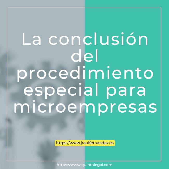 La conclusión del procedimiento especial para microempresas