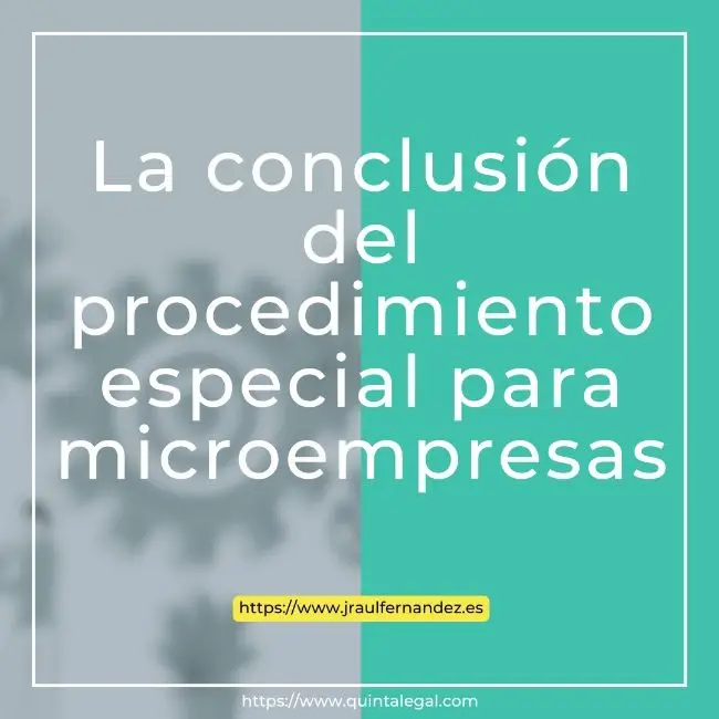 La conclusión del procedimiento especial para microempresas